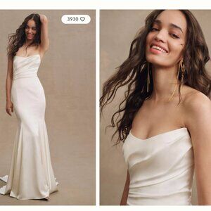 Willowby by Watters Elynor Strapless Satin Mermaid Wedding Gown